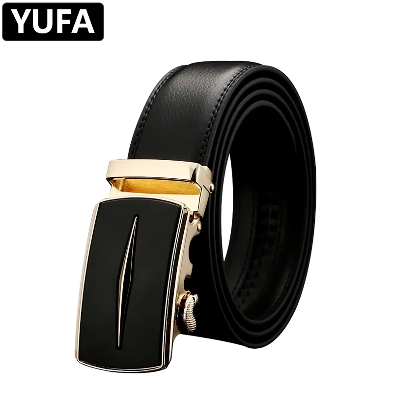 

YUFA Leather Belt Men Smooth Buckle Boys Gray Black Silver Gold Cow Genuine Leather High Quality Luxury Designer Alloy Belts