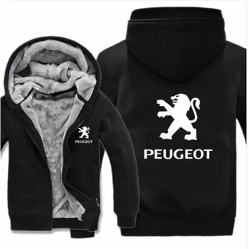 

Peugeot Logo Hoodies Jacket Winter Men Pullover Man Coat Casual Wool Liner Fleece Peugeot Sweatshirts