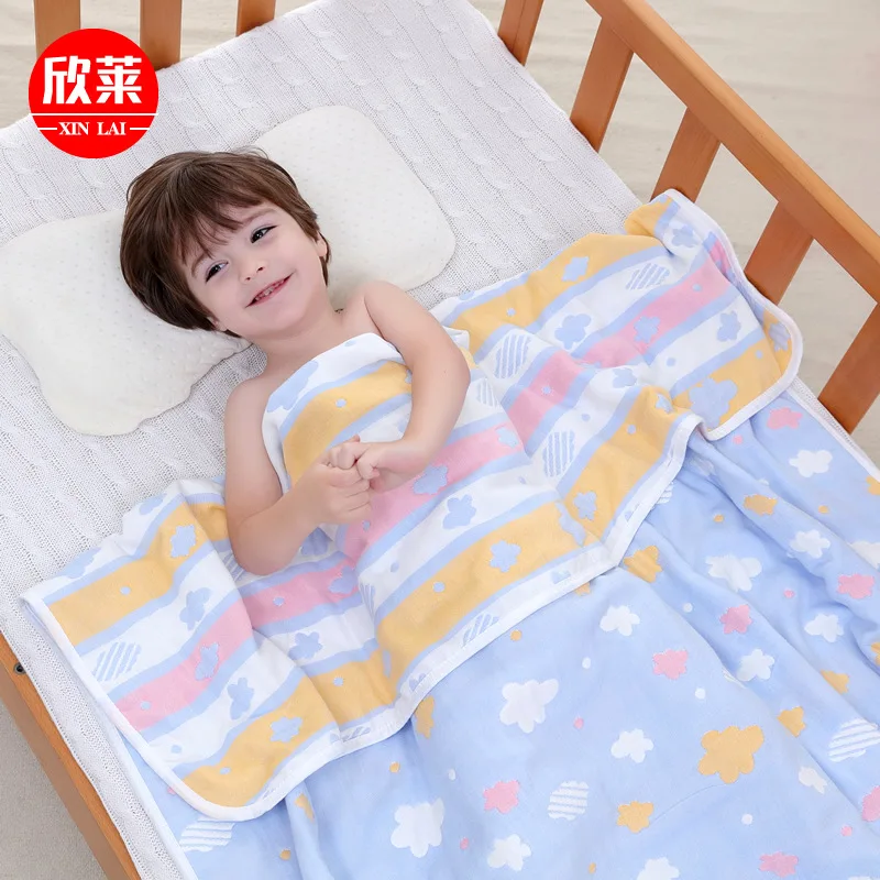 

110 * 110cm Gauze Bath Towel Pure Cotton 6 Six-layer Gauze Bath Towel Children's Quilt Newborns Towel Blanket Children Blanket