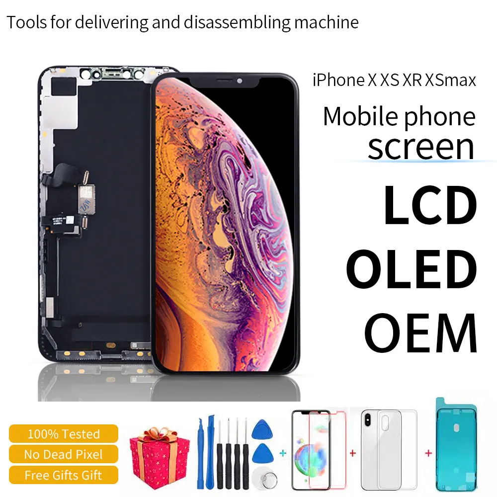 Kopen 100% Getest LCD Pantalla Voor iPhone X LCD 10 XS Lcd scherm Touch Screen Digitizer Vergadering Voor iPhoneX XS max XR OLED