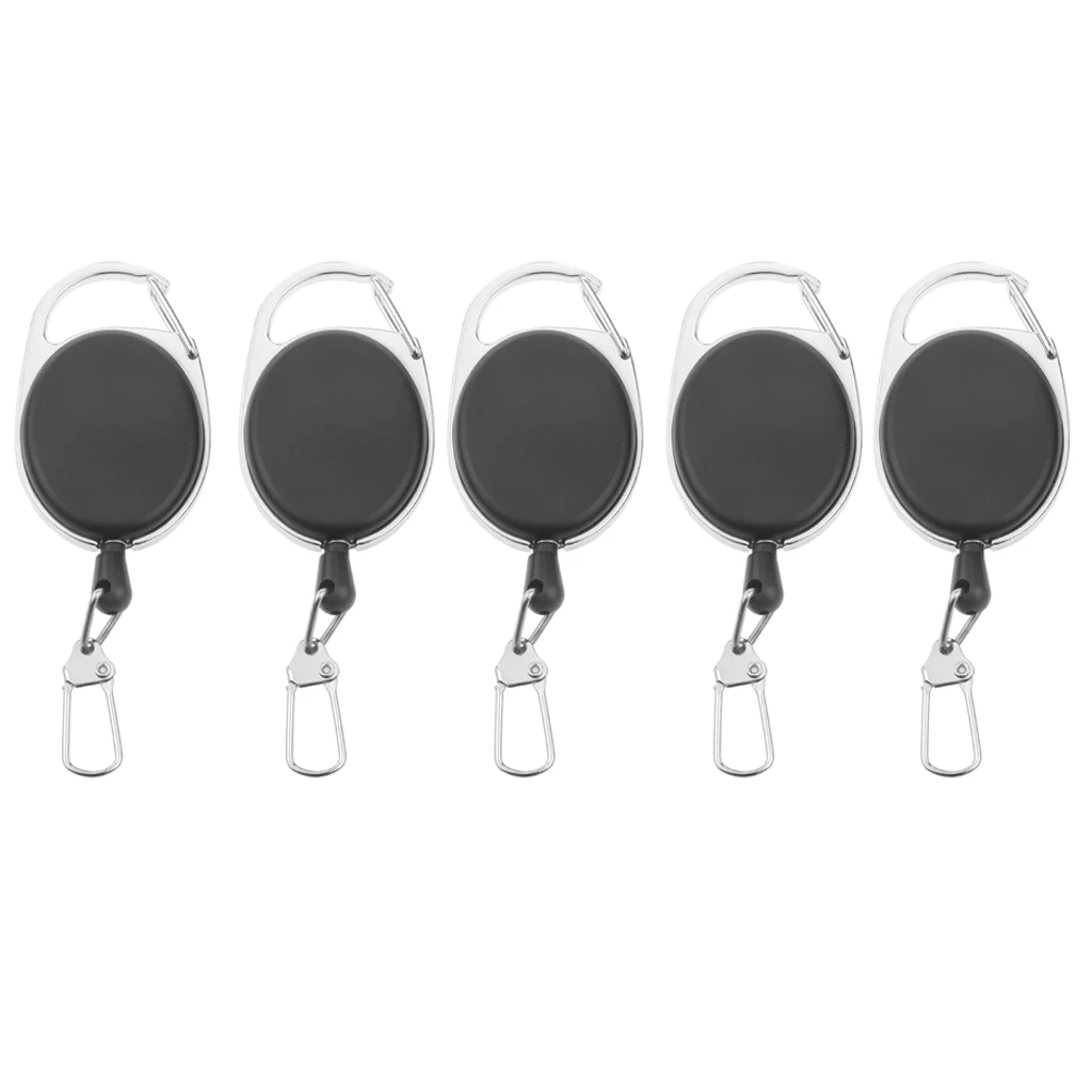 5pcs Retractable And Extendable Keychain, Multifunctional Snap Key Holder