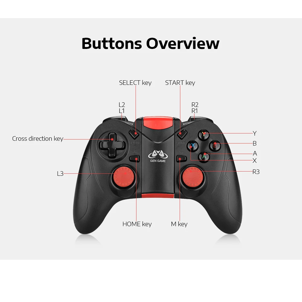 Bluetooth геймпад GEN GAME S6 игровой контроллер беспроводной ПК Джойстик сотовый телефон Usb джойстик для ПК/IOS/Android/tv