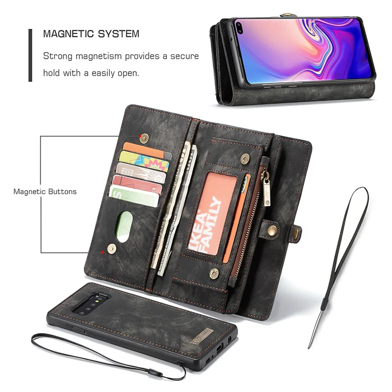 Для Galaxy Note10+ A40 A50 A70 Роскошный чехол из натуральной кожи с откидной крышкой для samsung S8 S9 S10 Plus S10 E Note 8 9 кошелек для телефона