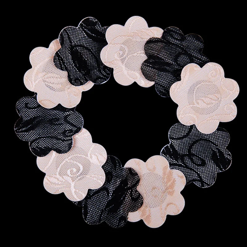 

10Pcs=5Pairs Disposable Adhesive Breast Pasties Diverse-Design Lace Nipple Stickers Cover Invisible Concealer Pad Intimates