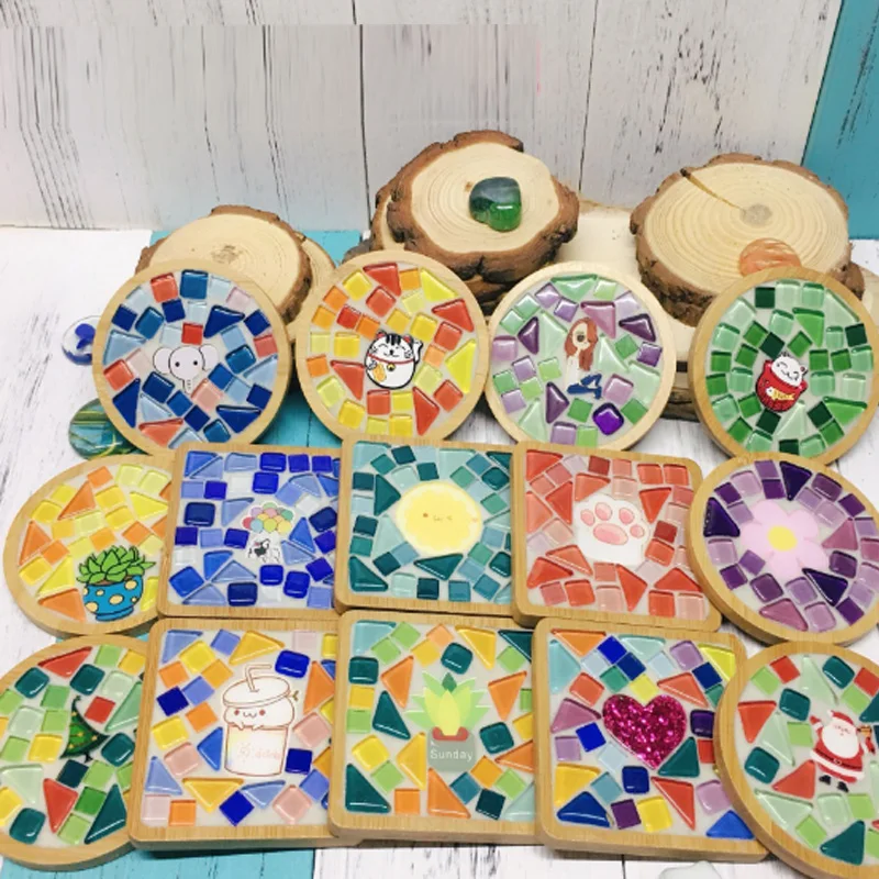120g/Set Colorful Material Glass Mosaic Tiles Bulk Hand-decorated Design Glasses for Mosaic Making DIY Craft Art