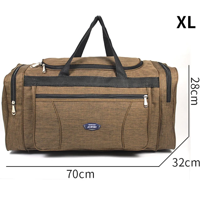 Oxford Waterproof Men Travel Bags Hand Luggage Big Travel Bag Business Large Capacity Weekend Duffle Travel Bag XL-brown