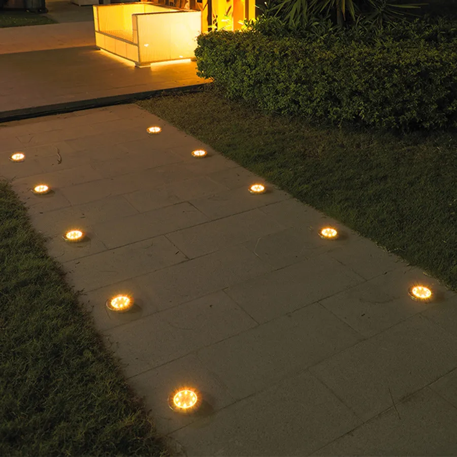 Solar ao ar Solar do Gramado do Jardim Caminho da Em-terra Luzes da Escada Thrisdar Luzes Branco Quente Livre Lâmpada Solar Passo Convés Calçada 8 Led 14 Cheap Lâmpadas subterrâneas