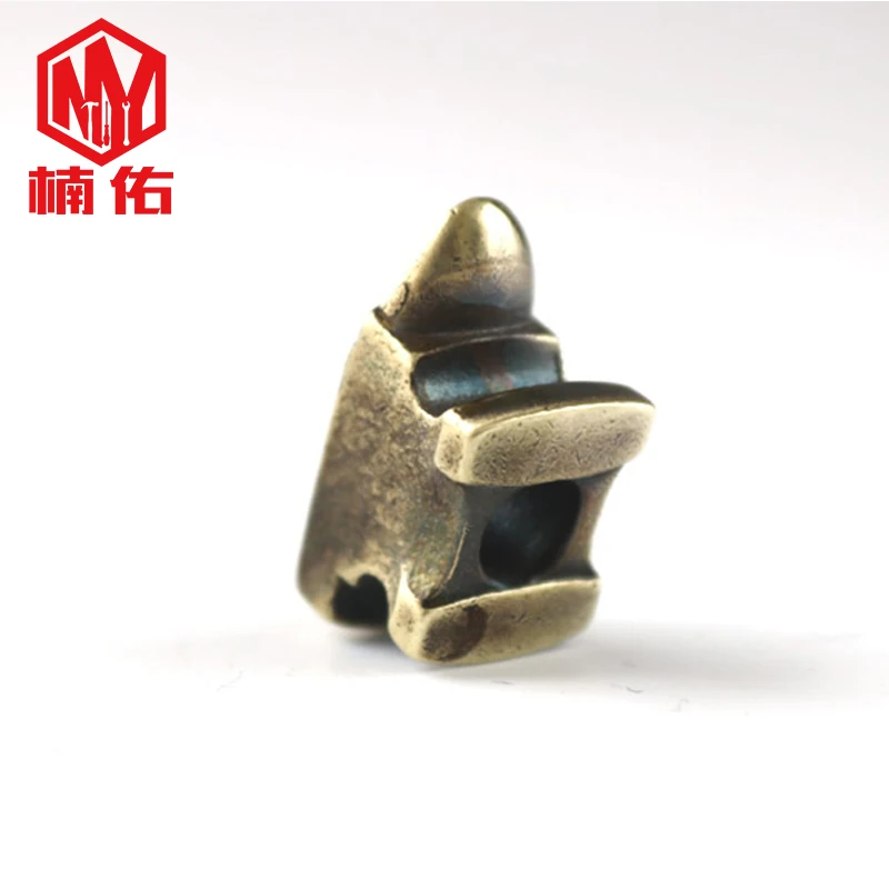 

EDC Paracord Brass Knife Beads Retro Industrial MINI Anvil Q Version Copper Pad Mobile Phone Chain