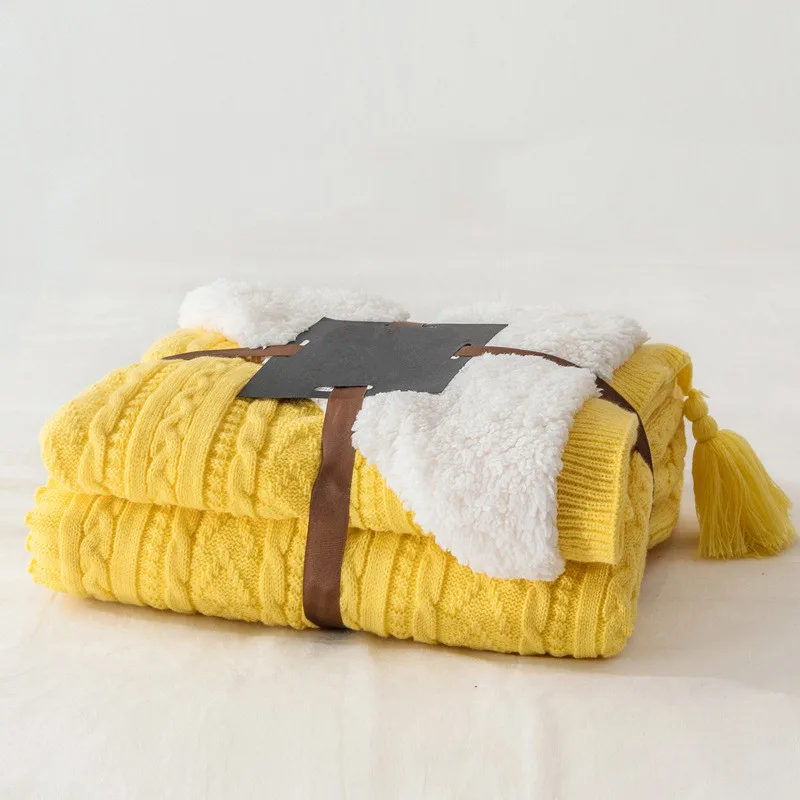 Knit Weighted Blankets Bed Cover Soft Throw Blanket Bedspread Bedding Knitted Air Conditioning Comfy Sleeping Bedspreads | Дом и сад