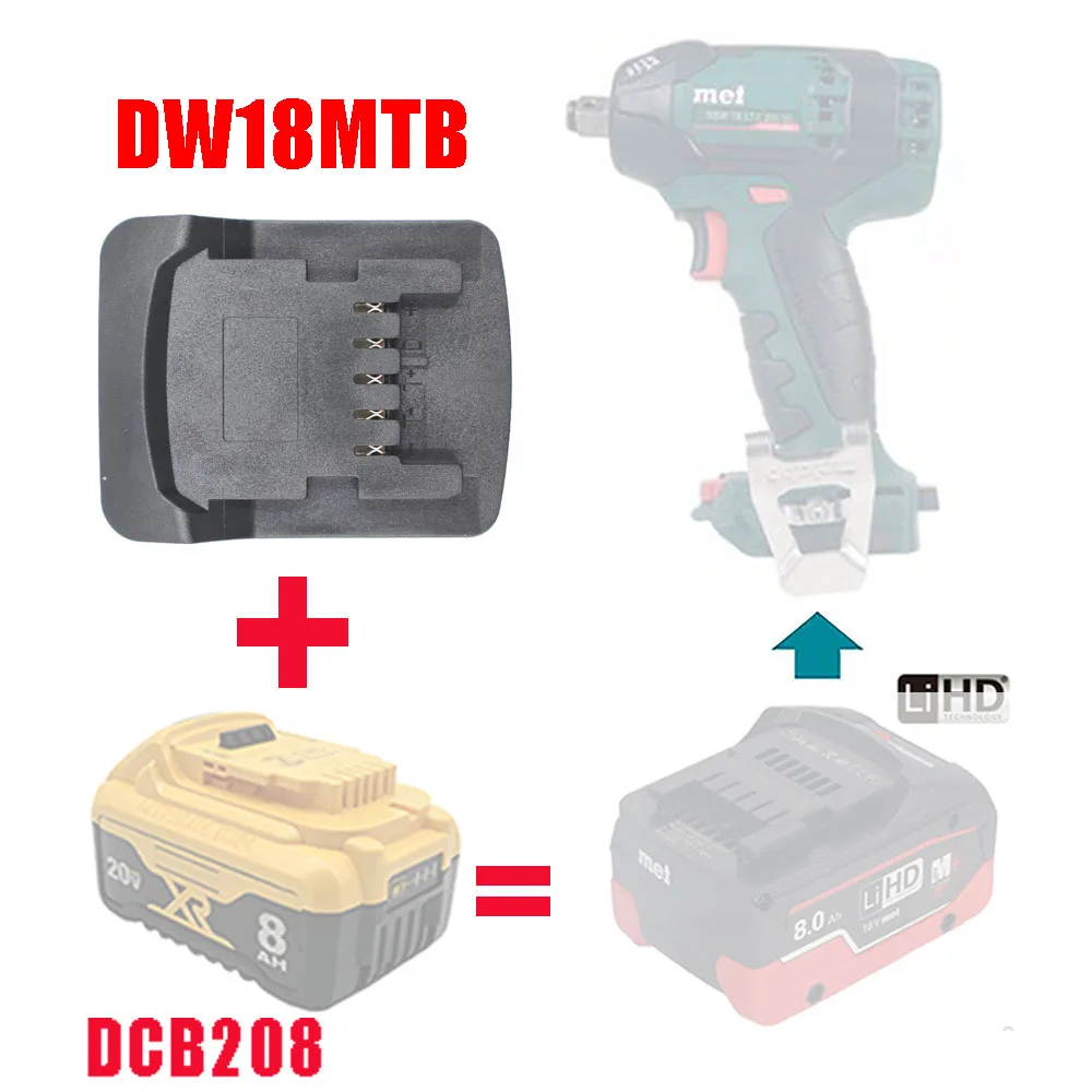 Dw18mtb Adapter Converter Can Use For Dewalt 18v Li-ion Battery On Metabo  18v Lithium Tool - Power Tool Accessories - AliExpress