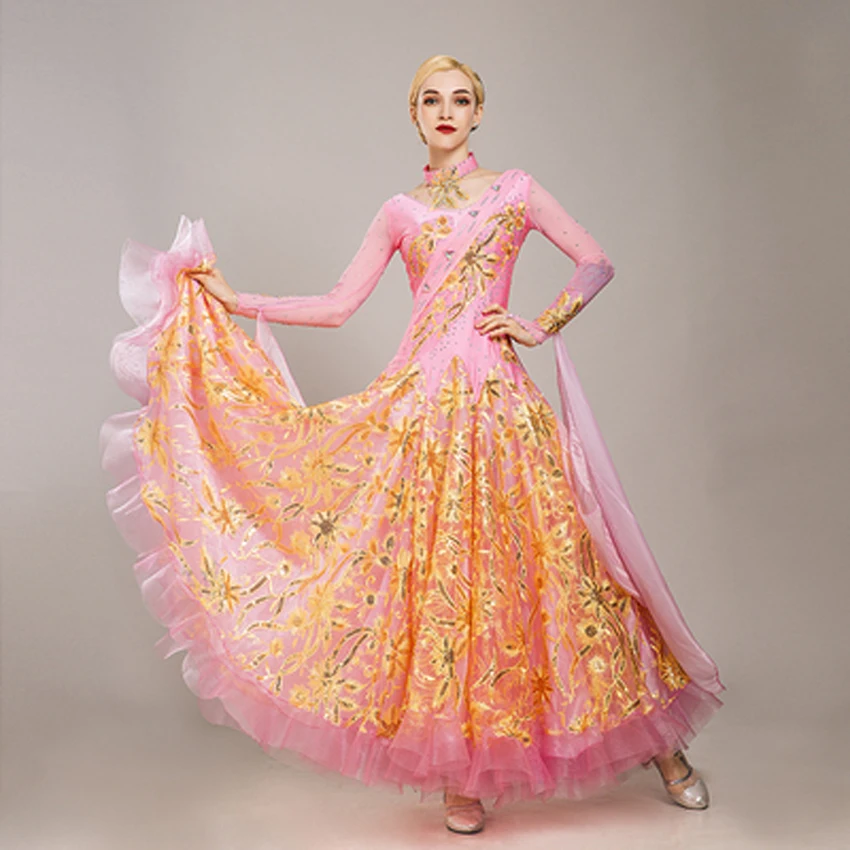 

Платье для соревнований по бальным танцам, черное, светящееся, для Венского вальса