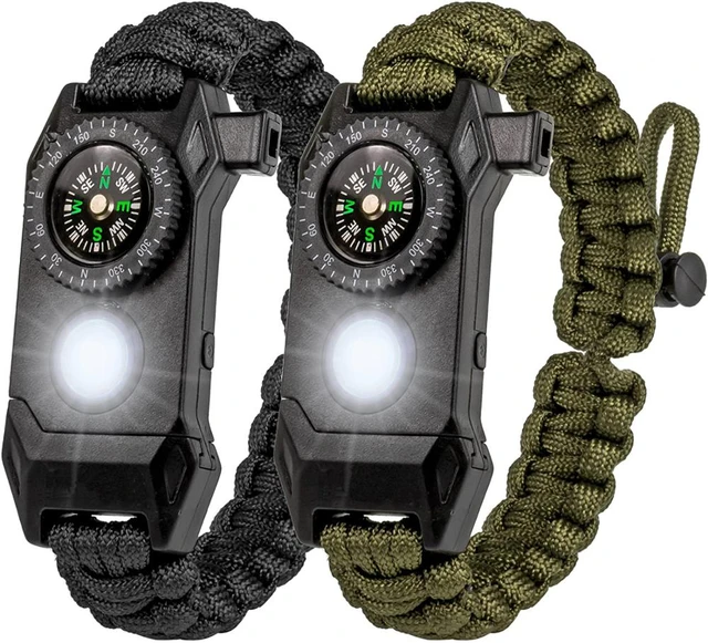 Amazon.com: 2 Pack Survival Paracord Bracelets 8.5