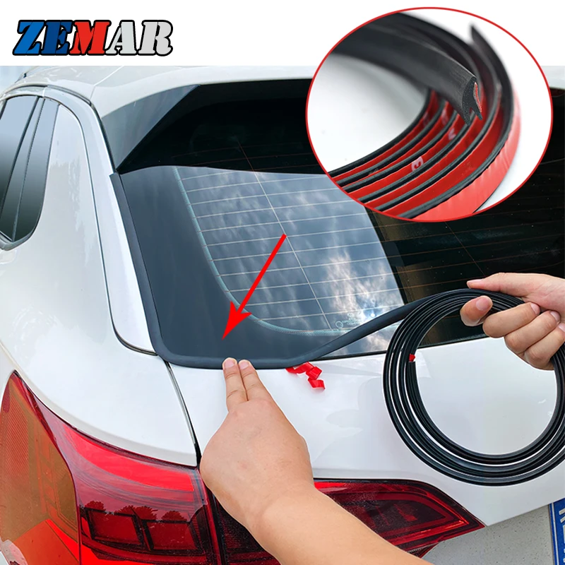 iSpchen Auto Seal Strip Auto Voorruit Verzegeld Streep Auto Wisser Cover Zelfklevende Strips Rubber Sealant Strip Geluidsisolatie Strip Voorruit Panel Verzegelde Pakking Molding Strip Zwart