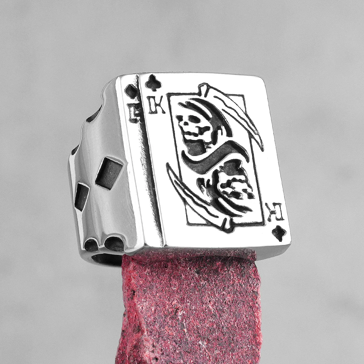 Мужские кольца из нержавеющей стали, в готическом стиле, с принтом 