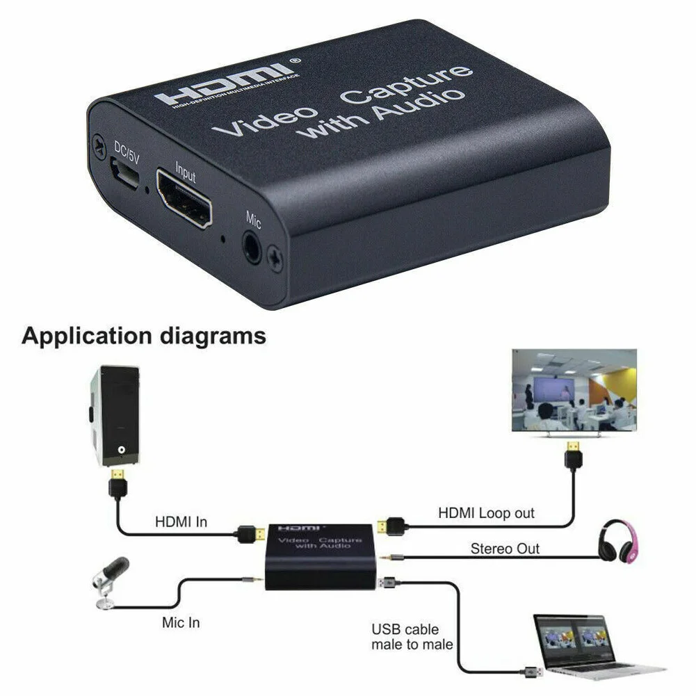 HDMI петля выход Plug And Play портативный универсальный обучающий 4K видео Запись карты
