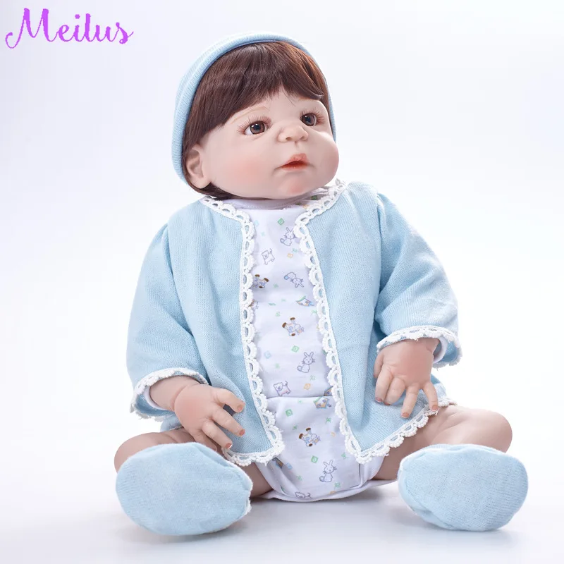 55cm Realistic Baby Reborn Menina Lifelike Reborn Baby Corpo Inteiro De Silicone Menino Toys for Girls Gift