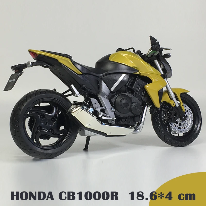 1:12 HONDA CB1000R желтый уличный мотоцикл литье под давлением моделирование 18 см дисплей Модель мальчик подарки на день рождения Коллекция