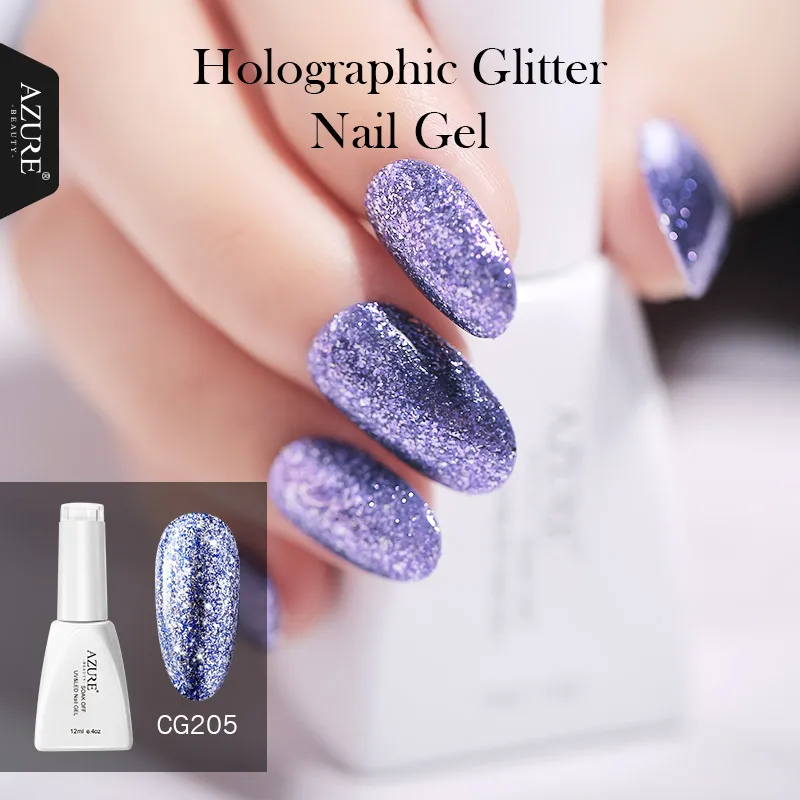Azure beauty, 12 мл, фиолетовый цвет, серия, Гель-лак для ногтей, замачиваемый, блеск, УФ-гель для ногтей, горячая Распродажа, цветной, лак для ногтей - Цвет: CG205