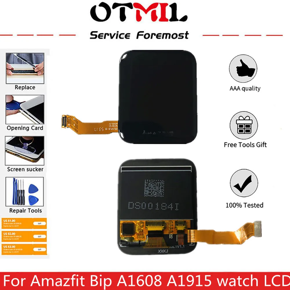Оригинальный ЖК-дисплей 1 28 дюйма для Huami Amazfit Bip A1608 aсваr сенсорная панель