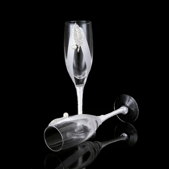 

2Pc/Set Creative Gift Bridal and Groom Champagne Flutes Wedding Glasses Set Cup Toasting Goblet for Weddings Party