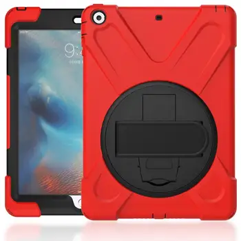 

For iPad Air Cases Built-in Stand Holder Hand Strap 360 Degree Rotatable PC Rugged Shockproof Cover Case for iPad Air iPad 5