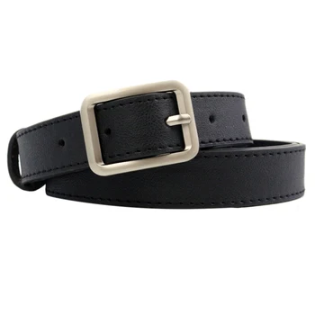 

2020 Women Belt Fashion Alloy Square Buckle Ladies Thin Simple Solid Color Belt Apparel Accessories
