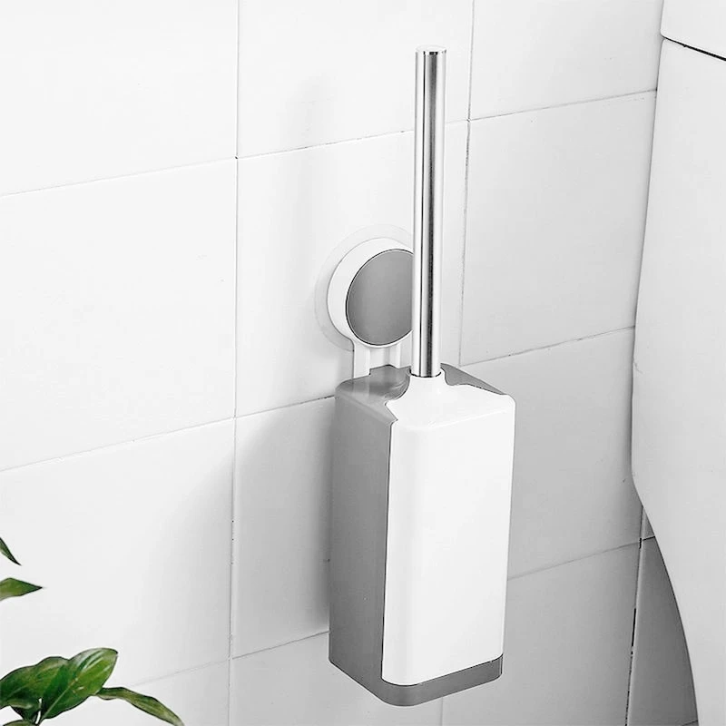 Toilet Cleaning Brush Set Toilet Brush And Holder Set Cleaning Tool Suction Cup Type Stainless Steel Cleaning Long Handle Brushe