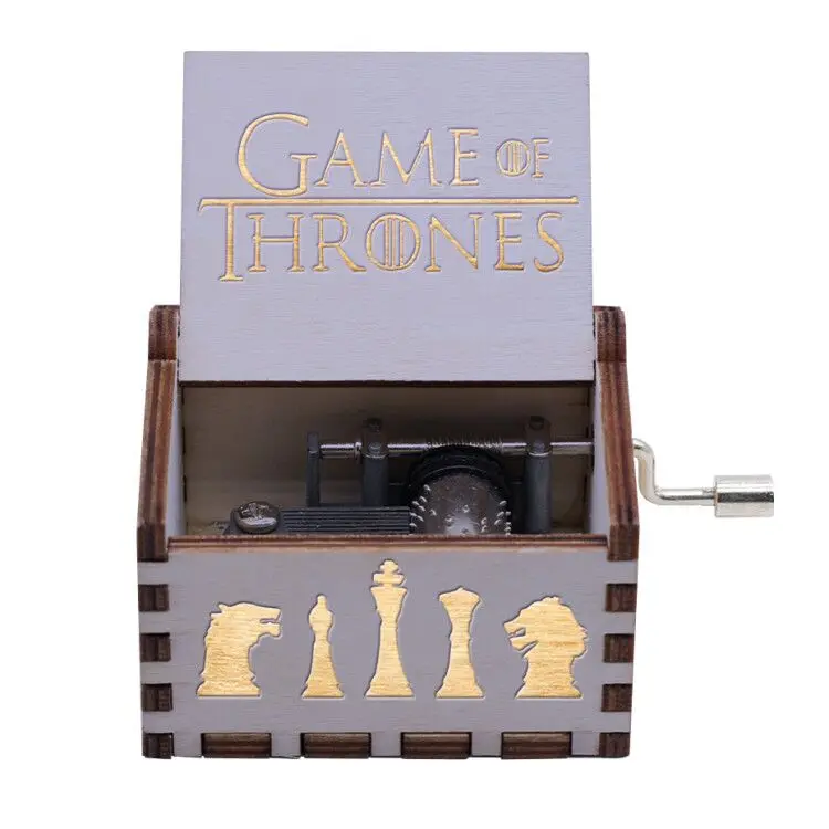Античная резная деревянная рукоятка 15 Стиль игра трон музыкальная шкатулка подарок на день рождения вечерние украшения - Цвет: Game of Throne 8