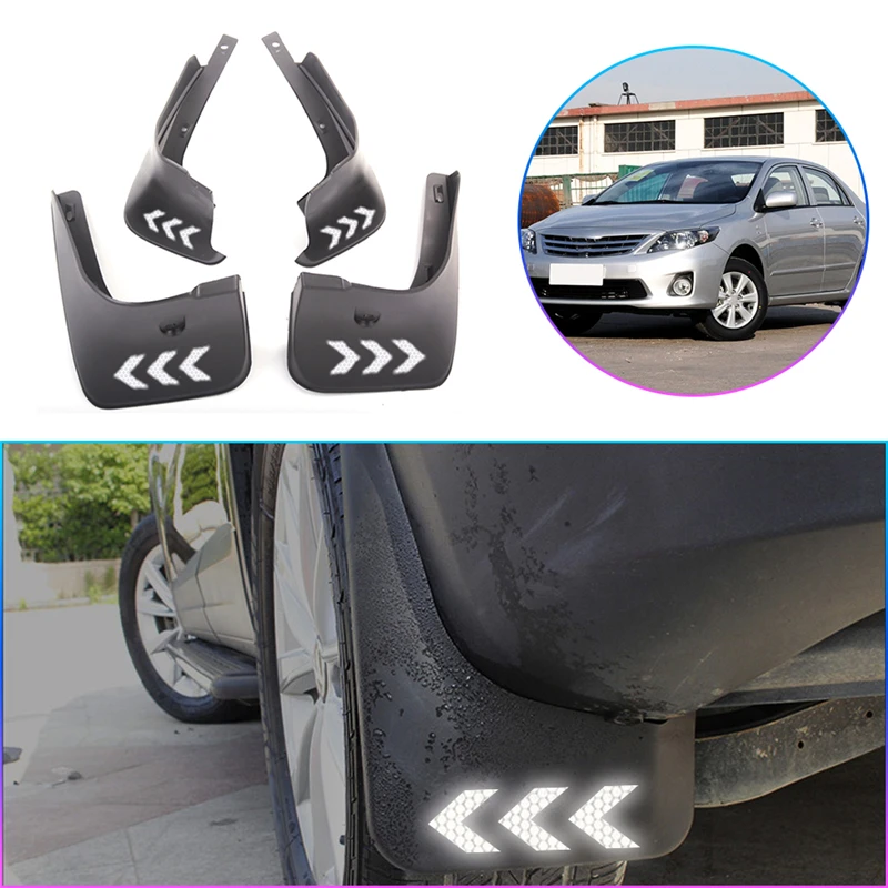 Для Toyota Corolla Altis E140 2007-2013 крыло брызговиков крыло Светоотражающие предупреждающие Брызговики аксессуары - Цвет: Белый