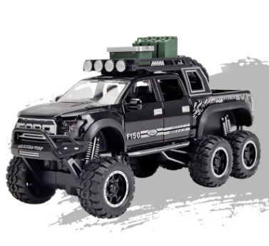 1:32 Raptor F150 пикап металлические игрушечные машинки модель с музыкой мигающий Звук для мальчиков подарки на день рождения - Цвет: Black