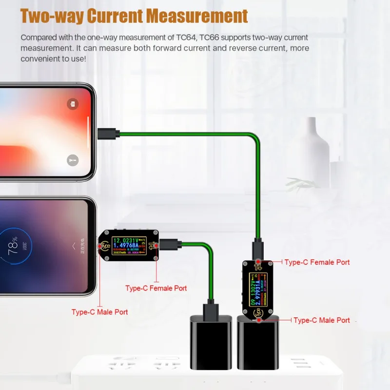 Type-C PD триггер батарея тестер USB-C Вольтметр Амперметр Напряжение 2 пути измеритель тока мультиметр PD зарядное устройство