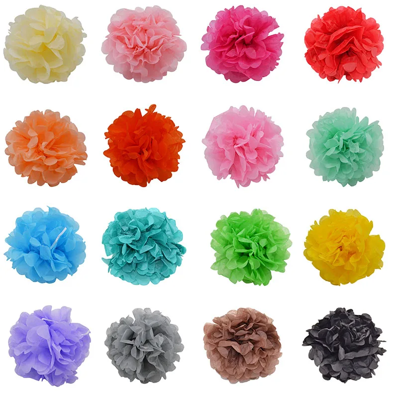 1pc 15/20/25/30cm DIY Tissue Paper Pompoms Flower Ball For Wedding Marriage Room Decoration Pom Poms Flowers Decorative Craft