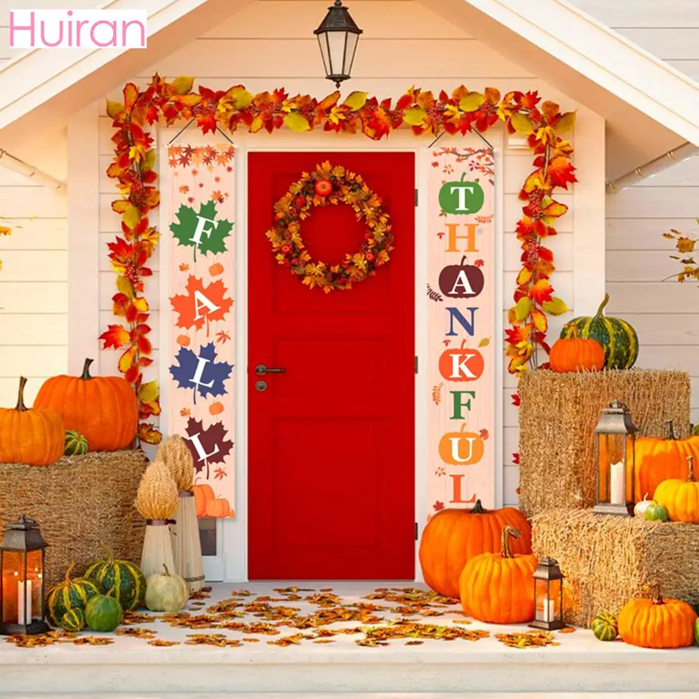 

Huiran Halloween Pumpkin Happy Fall Y'all Banner Halloween Party Decorations For Home Outdoor Fall Thankful Banner Haloween Deco