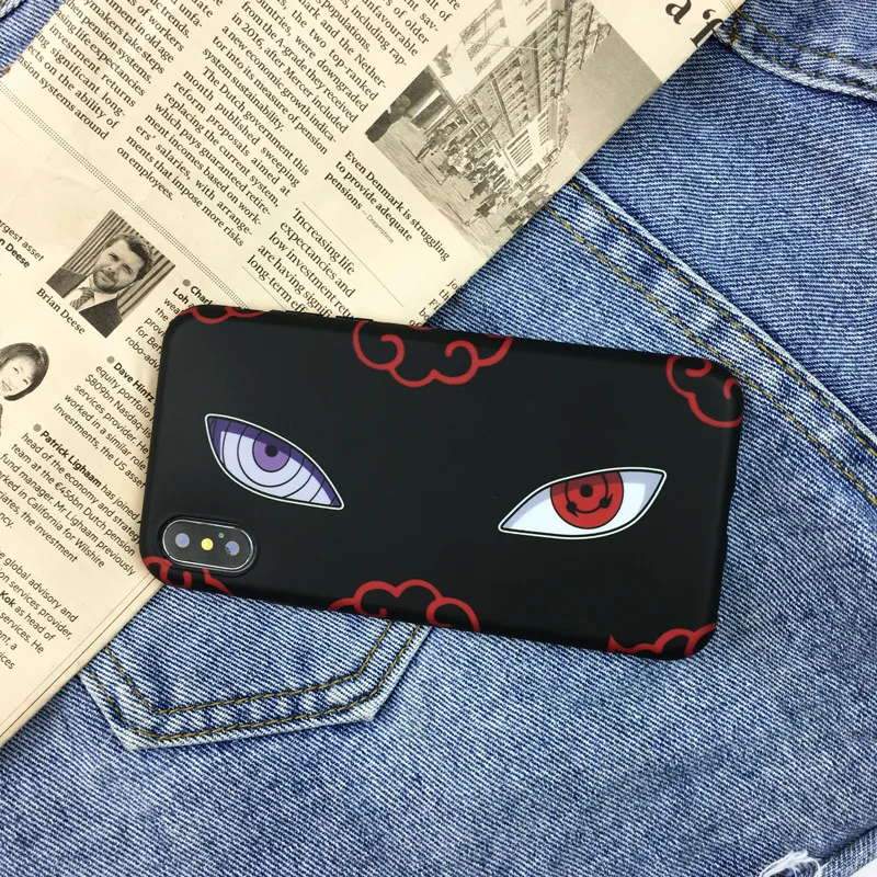 Japanese cartoon Naruto Sharingan Uchiha Phone Case For coque iPhone 7 8 6 6s Puls xs max case silicon for iphone cover X XR XS | Мобильные