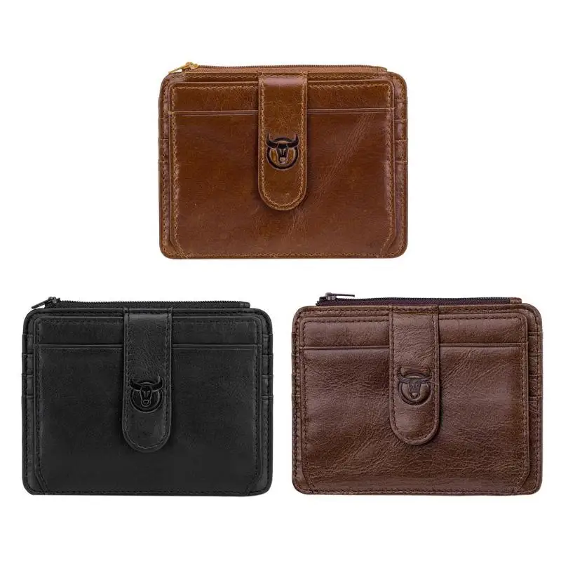 

BULLCAPTAIN Men RFID Soft Clutch Leather Coin Purse Card Holder Wallet