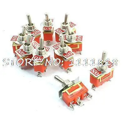 

10 Pcs SPDT ON/ON 2 Position Panel Mount Toggle Switch 250V 25A