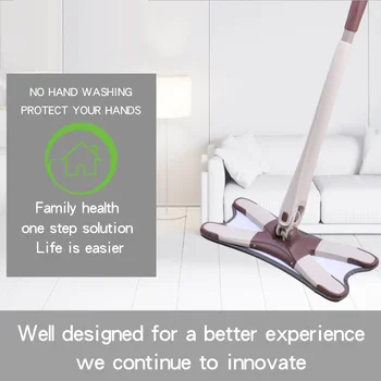 

Wonderlife Modern fashion home X-shaped imitation hand-twist flat rotation multi-function lazy plastic mop