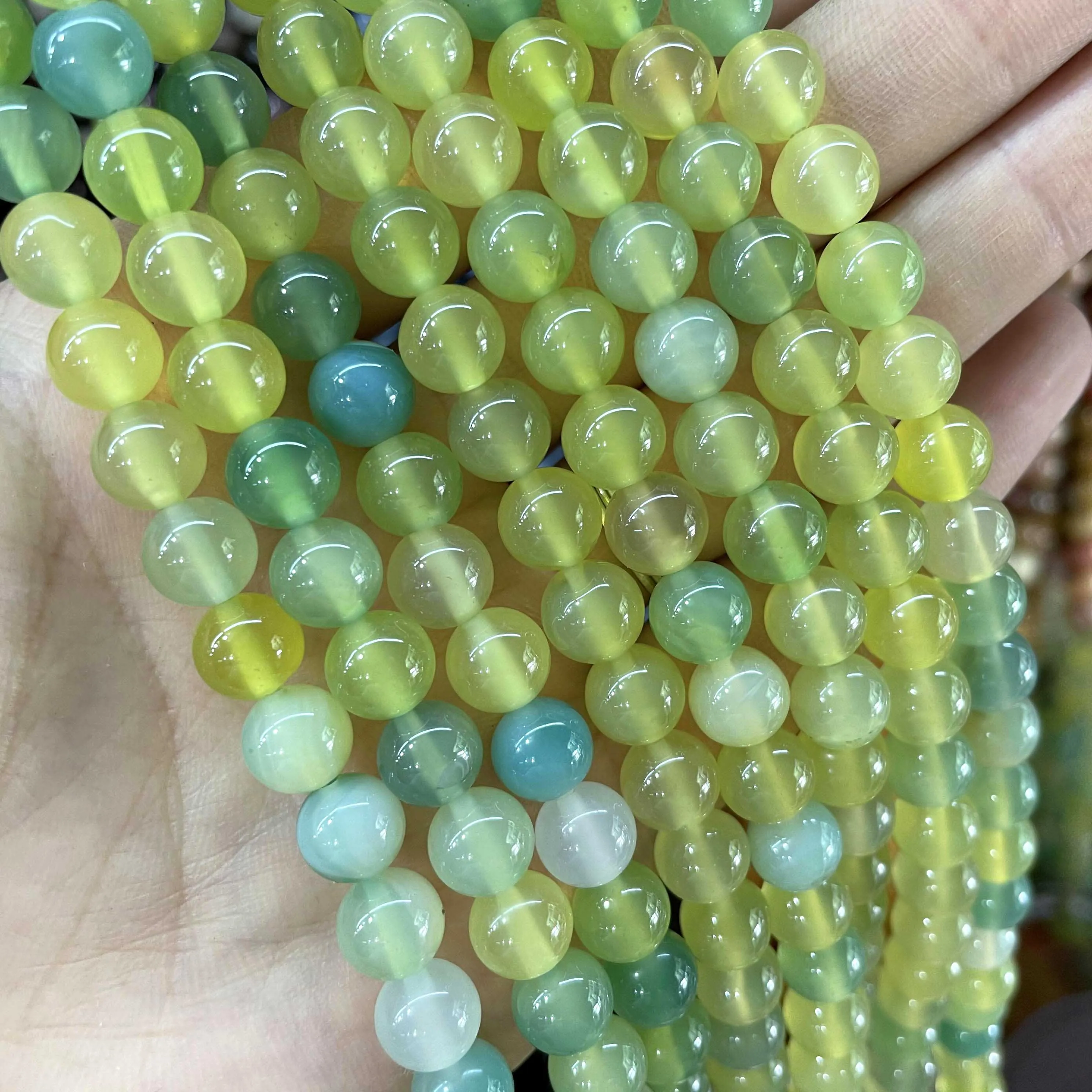 4 6 8 10 MM Natural Colorful Agates Round Loose Stone Beads For Jewelry Making Charm Diy Bracelet Necklace Earrings Material