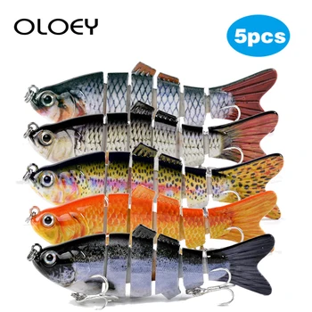 

OLOEY Fishing Lures Sinking Wobblers 6 Segments 5Pcs Multi Jointed Swimbait Hard Bait 10cm 17.5g For Bass Fishing Lure Crankbait