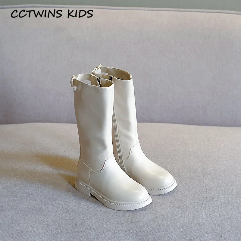 CCTWINS/детская обувь; коллекция года; зимняя детская обувь из искусственной кожи; модные детские сапоги до колена; брендовые черные теплые сапоги для девочек; HB057