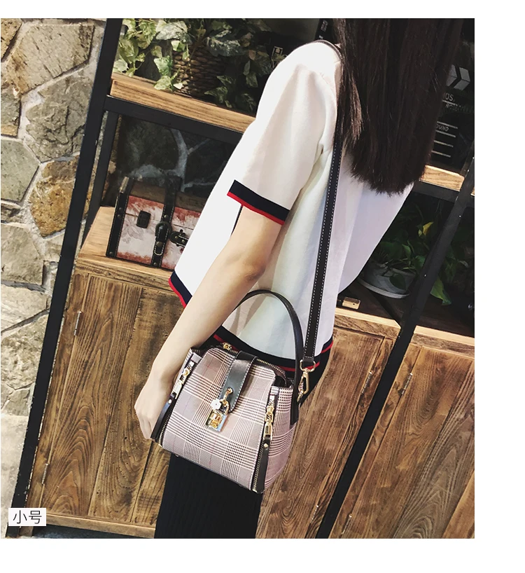 New Luxury Leather Shoulder Bag Women Quality Brand Handbags Messenger Bags Fashion Designer Geometric Door Lock Women's Handbag