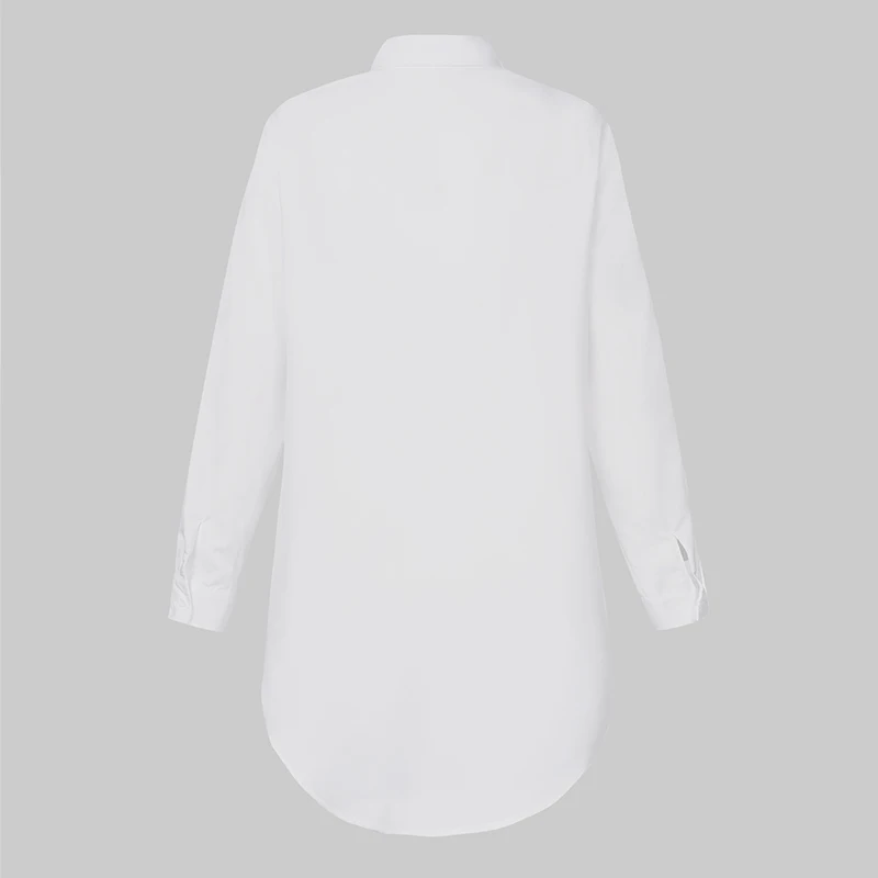 Celmia Mulheres Camisas Brancas Long Tops 2021 Outono Lapela Assimétrico Blusas Dividir Casual Elegante Escritório Túnica Tamanho Grande 7 14 Moda Feminina