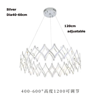 Арт-деко постмодерн нержавеющая сталь Золото Серебро гибкие подвесные светильники. Подвесной светильник. Подвесной светильник для фойе - Цвет корпуса: Silver
