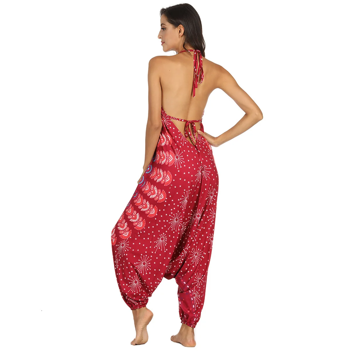 Мешковатые комбинезоны с 3D принтом хиппи Аладдин бохо стиль широкие брюки со