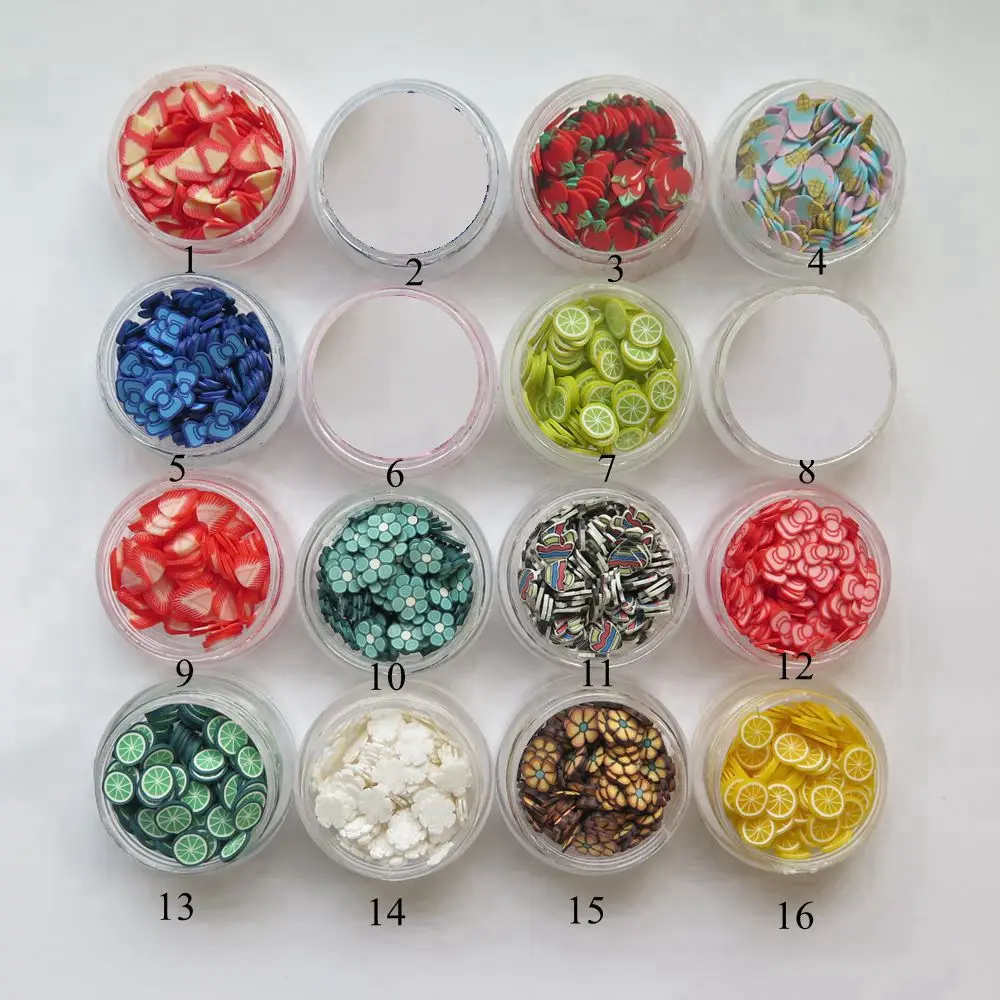 1Jar фруктовые ломтики 3D полимерные глиняные необычный дизайн ногтей полимерная