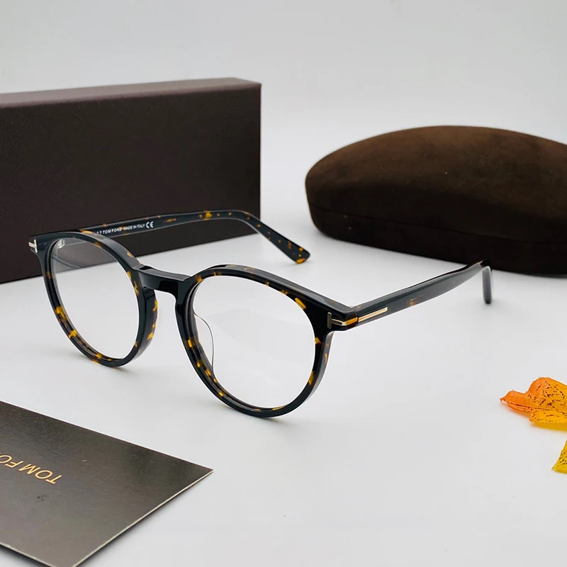 Tom for Optical Eyeglasses Frames Forde Fashion Round Acetate Women Men Reading Myopia Prescription TF5524 EyeGlasses With Case