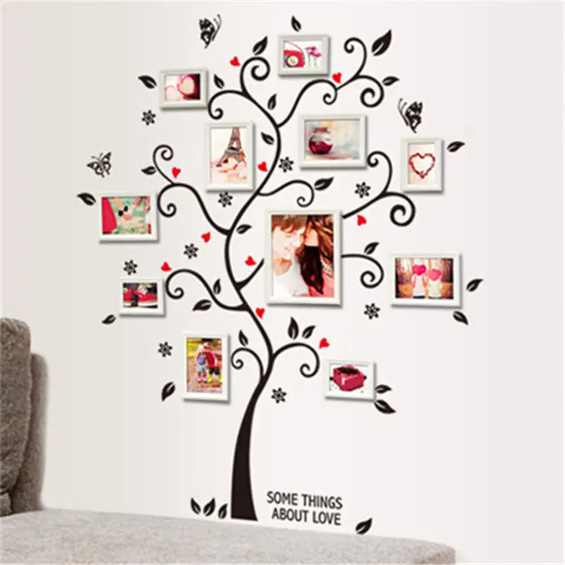 

Photo Frame Family Tree Wall Stickers Removable Wall Paper Black Family Tree Wall Decal Sticker Large Vinyl Photo Picture Frame