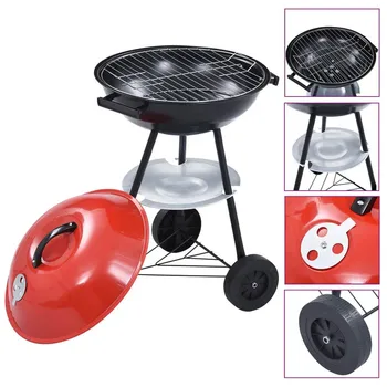 

Outdoor Steel Charcoal Grill Barbecue Tool BBQ Cooking Camping Can Grid with the Lid Closed Portable XXL Kettle Camping Grill