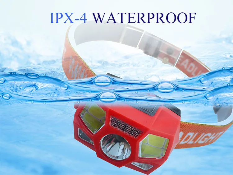 New Sensing Headlights 4 led usb Charging Major Headlamp LED Waterproof Infrared Headlamp Fishing Lights Plastic Headlights