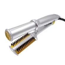 Новинка, щипцы для завивки волос с керамическим покрытием, вращающаяся палочка, горячий утюг, 2 в 1, керамическая шина, прямая расческа для всех типов волос